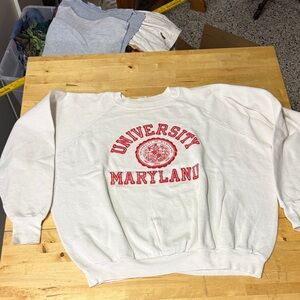 University Maryland Crewneck Sweatshirt - White and Red